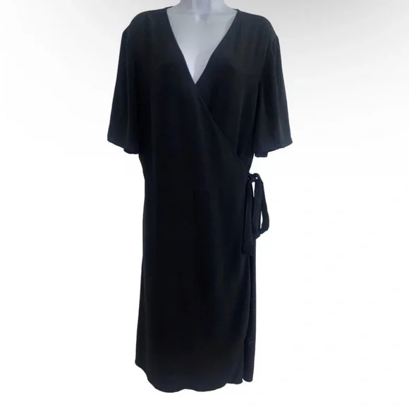 Eileen Fisher Womens Tencel Wrap Career Dress Size 14 Knee Length EUC - Picture 5 of 12